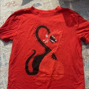 Cat & Jack Red Valentines Tee with Black & Red Dragon Graphic
